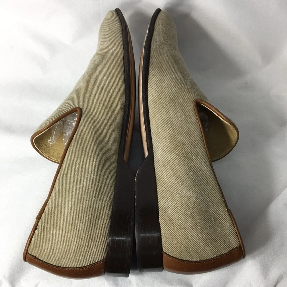 Donald J. Pliner Mens Fabric & Leather Slip-On Loafers Size 8 Like-NEW Condition